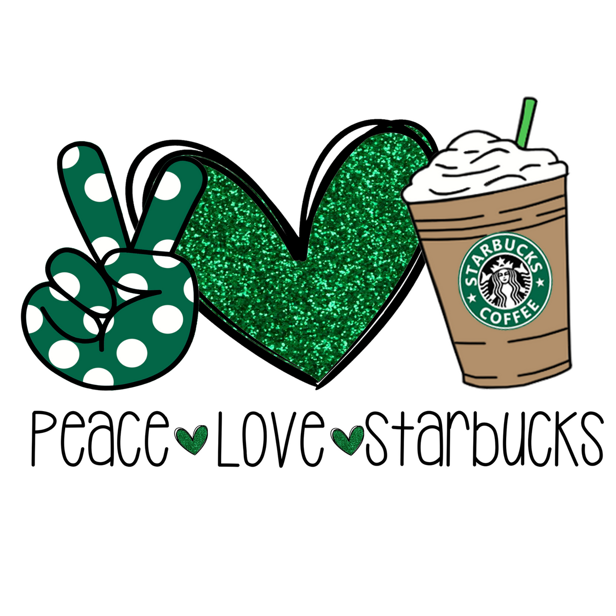 Peace Love Starbucks sticker - coffee