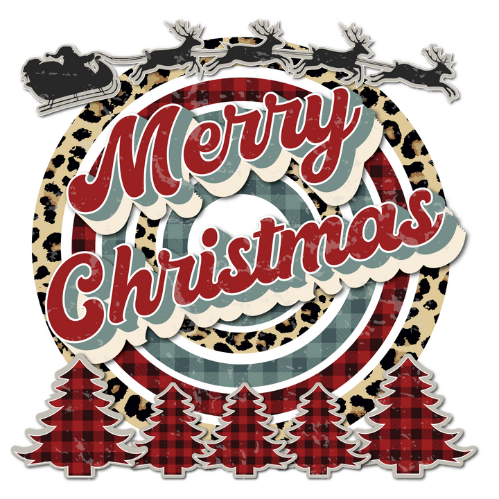 Merry Christmas... Cheetah...Buffalo Plaid...Oh My Direct to Film (DTF) Transfer Pinks Tee's & Things