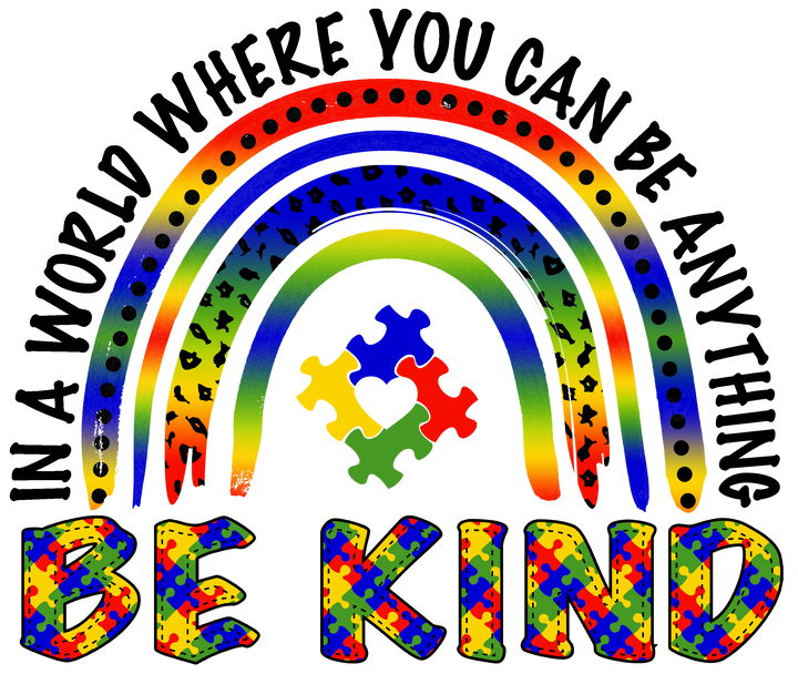 Be Kind (black font) Autism Awareness Pinks Tee's & Things