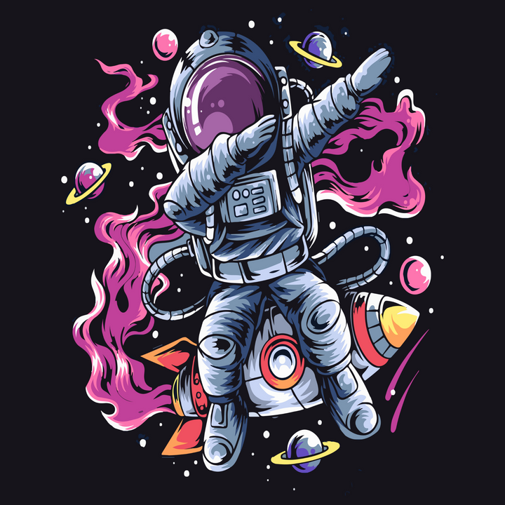 Dabbing Astronaut (Youth) Direct to Film (DTF) Transfer Pinks Tee's & Things