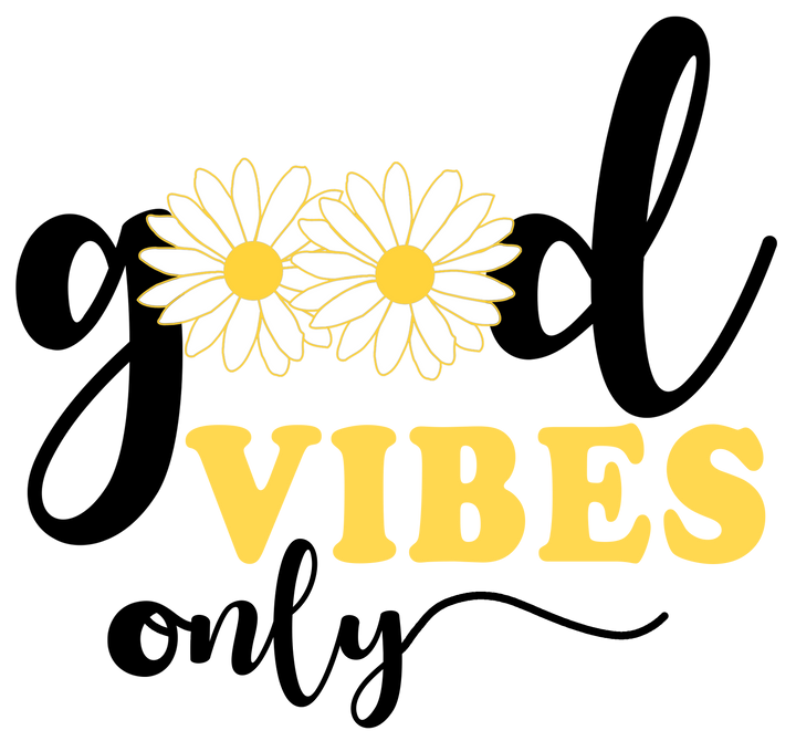 Good Vibes Only Transfer Pinks Tee's & Things