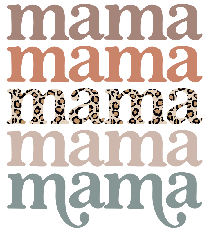 Mama Mama Mama (stacked) Pinks Tee's & Things