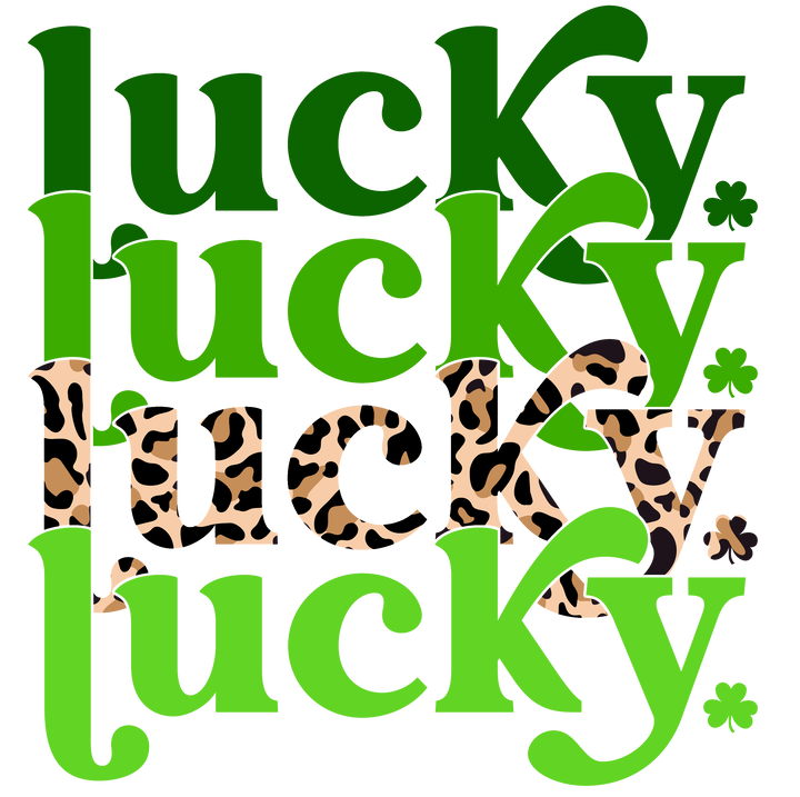 St. Patrick's Stacked Lucky Direct to Film (DTF) Transfer Pinks Tee's & Things