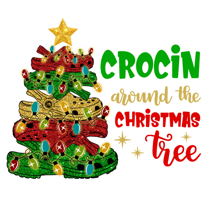 Crocin Around The Christmas Tree Direct to Film (DTF) Transfer Pinks Tee's & Things