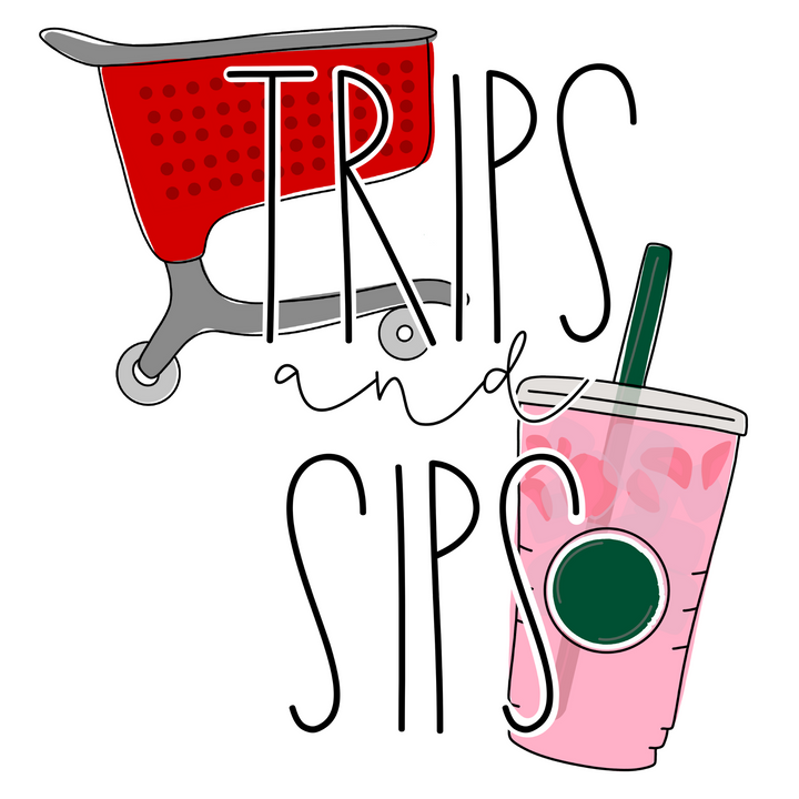 Trips and Sips (Pink drink) Direct to Film (DTF) Transfer Pinks Tee's & Things