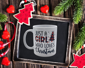 Just a Girl Who Loves Christmas Mug, Merry Christmas Mug, Cheetah Print Christmas Mug, Christmas gifts for her, Gift for mom Pinks Tee's & Things