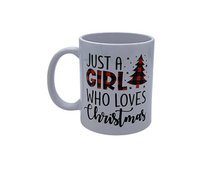 Just a Girl Who Loves Christmas Mug, Merry Christmas Mug, Cheetah Print Christmas Mug, Christmas gifts for her, Gift for mom Pinks Tee's & Things